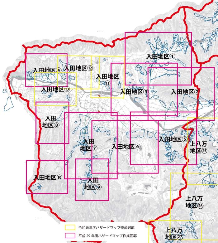 土砂災害ハザードマップ　入田地区