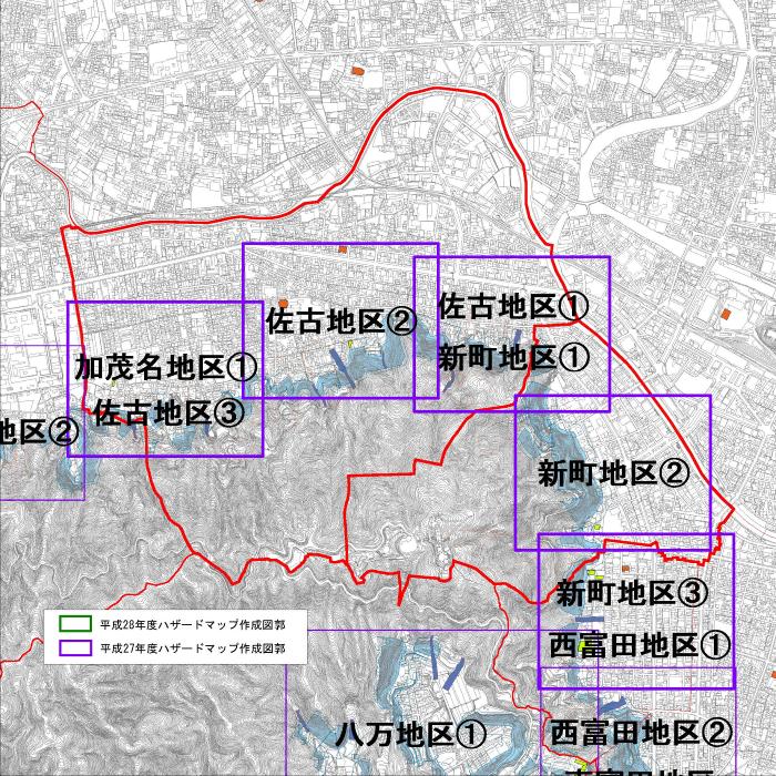 佐古・新町図郭位置図