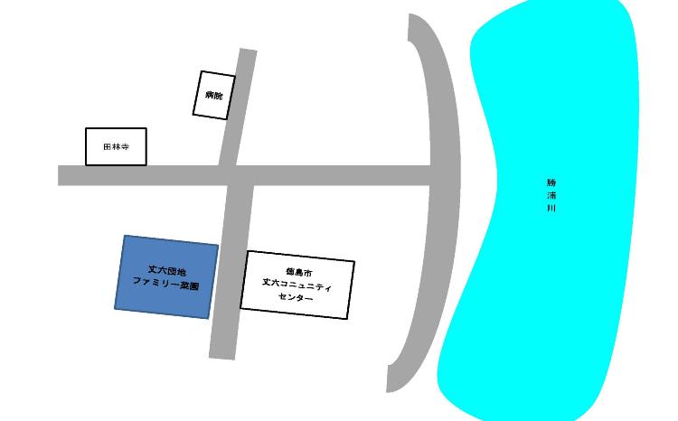 丈六団地ファミリー菜園への簡易地図です