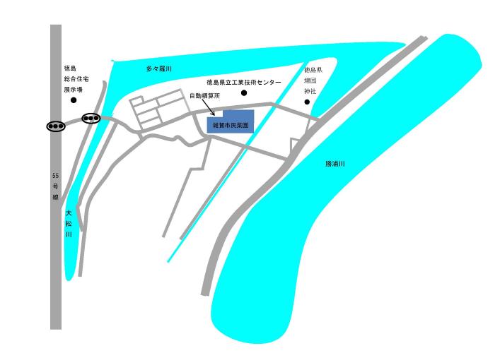 雑賀市民菜園への簡易地図です。