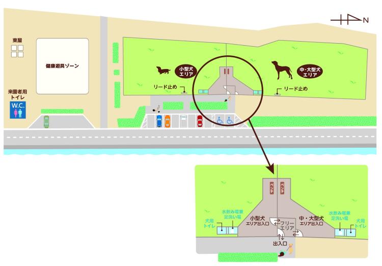 ドッグランの施設図